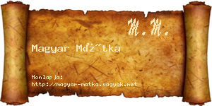 Magyar Mátka névjegykártya